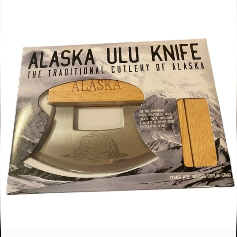 ALASKA Ulu Knife + Stand